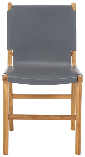 Safavieh Cassaphina Leather Dining Chair – Elevate Your Dining Experience With Exquisite Comfort & Style Grey ,Natural Wood ,Leather Sfv1610d-set2