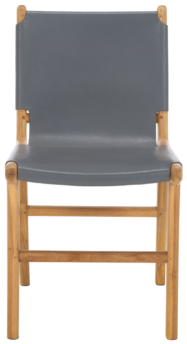 Safavieh Cassaphina Leather Dining Chair – Elevate Your Dining Experience With Exquisite Comfort & Style Grey ,Natural Wood ,Leather Sfv1610d-set2