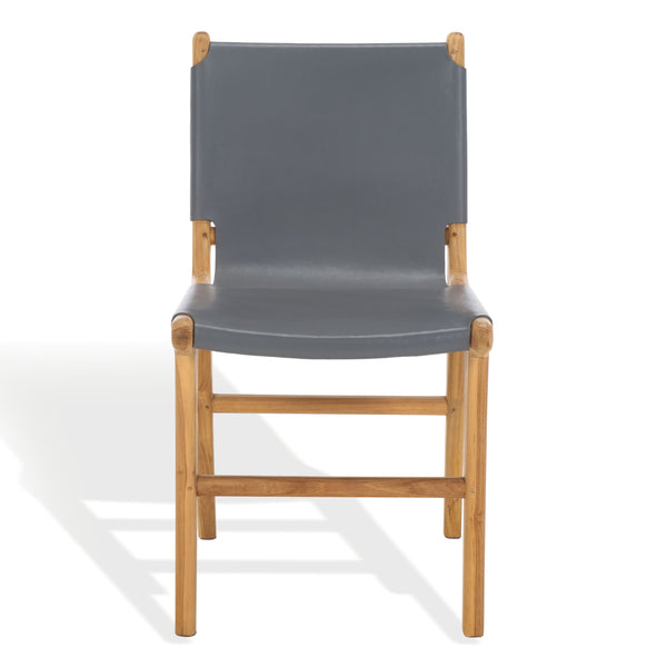 Safavieh Cassaphina Leather Dining Chair – Elevate Your Dining Experience With Exquisite Comfort & Style Grey ,Natural Wood ,Leather Sfv1610d-set2