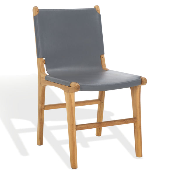 Safavieh Cassaphina Leather Dining Chair – Elevate Your Dining Experience With Exquisite Comfort & Style Grey ,Natural Wood ,Leather Sfv1610d-set2