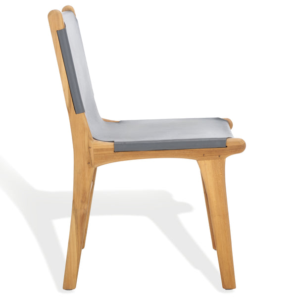 Safavieh Cassaphina Leather Dining Chair – Elevate Your Dining Experience With Exquisite Comfort & Style Grey ,Natural Wood ,Leather Sfv1610d-set2
