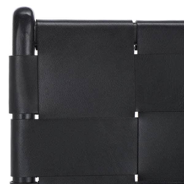 Safavieh Cassaphina Woven Leather Dining Chair – Elevate Your Space With Stylish Comfort And Timeless Elegance Black Wood ,Leather Sfv1611a-set2