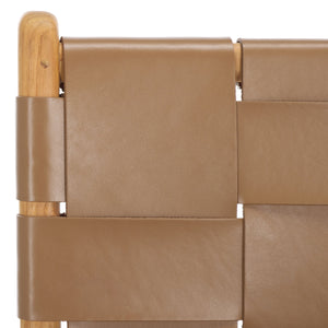 Safavieh Cassaphina Woven Leather Dining Chair – Elevate Your Space With Stylish Comfort And Timeless Elegance Brown ,Natural Wood ,Leather Sfv1611b-set2