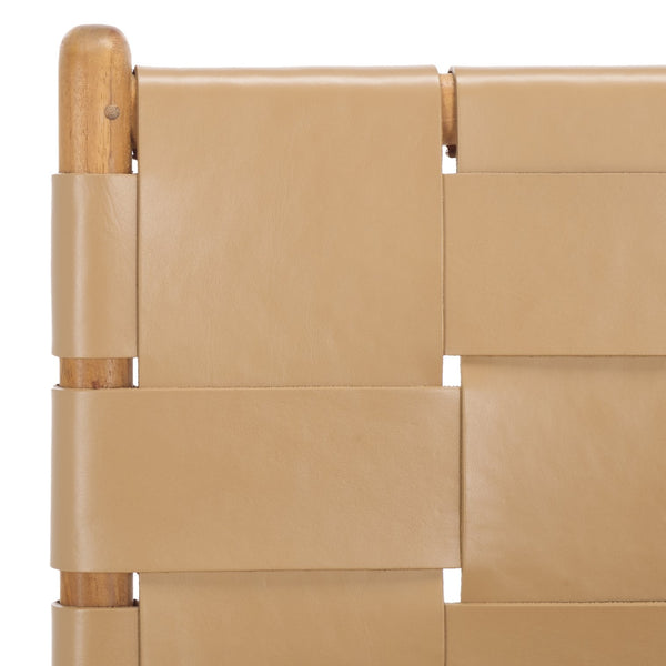 Safavieh Cassaphina Woven Leather Dining Chair – Elevate Your Space With Stylish Comfort And Timeless Elegance Tan ,Natural Wood ,Leather Sfv1611c-set2