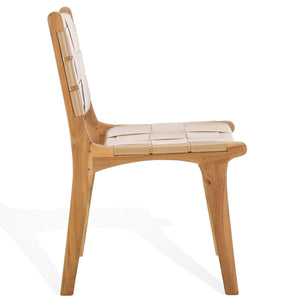 Safavieh Cassaphina Woven Leather Dining Chair – Elevate Your Space With Stylish Comfort And Timeless Elegance Tan ,Natural Wood ,Leather Sfv1611c-set2