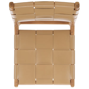 Safavieh Cassaphina Woven Leather Dining Chair – Elevate Your Space With Stylish Comfort And Timeless Elegance Tan ,Natural Wood ,Leather Sfv1611c-set2