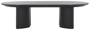 Safavieh BARNARD Oval Wood Coffee Table - Elegant Rubberwood Centerpiece for Modern Living Room Style Black SFV1701A
