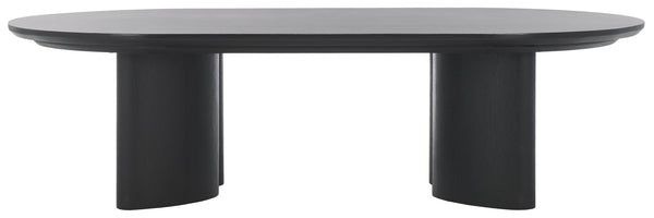 Safavieh BARNARD Oval Wood Coffee Table - Elegant Rubberwood Centerpiece for Modern Living Room Style Black SFV1701A