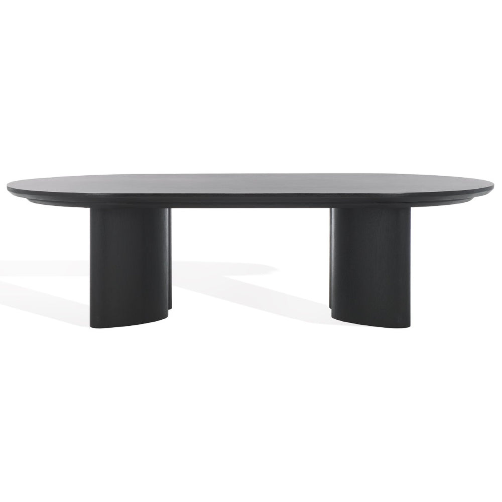 Safavieh BARNARD Oval Wood Coffee Table - Elegant Rubberwood Centerpiece for Modern Living Room Style Black SFV1701A