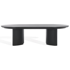 Safavieh BARNARD Oval Wood Coffee Table - Elegant Rubberwood Centerpiece for Modern Living Room Style Black SFV1701A