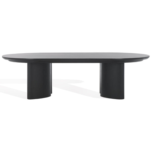 Safavieh BARNARD Oval Wood Coffee Table - Elegant Rubberwood Centerpiece for Modern Living Room Style Black SFV1701A