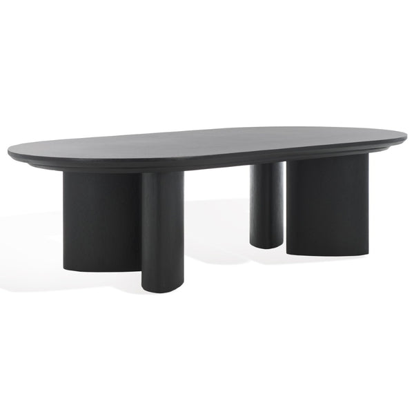 Safavieh BARNARD Oval Wood Coffee Table - Elegant Rubberwood Centerpiece for Modern Living Room Style Black SFV1701A