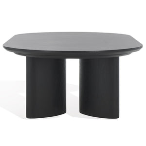Safavieh BARNARD Oval Wood Coffee Table - Elegant Rubberwood Centerpiece for Modern Living Room Style Black SFV1701A