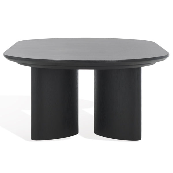 Safavieh BARNARD Oval Wood Coffee Table - Elegant Rubberwood Centerpiece for Modern Living Room Style Black SFV1701A