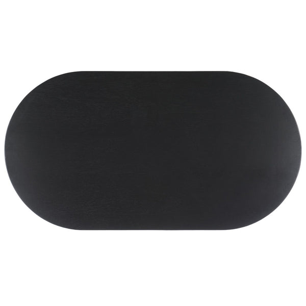 Safavieh BARNARD Oval Wood Coffee Table - Elegant Rubberwood Centerpiece for Modern Living Room Style Black SFV1701A