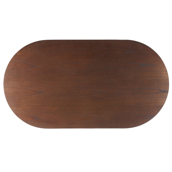 Safavieh BARNARD Oval Wood Coffee Table - Elegant Rubberwood Centerpiece for Modern Living Room Style Walnut SFV1701B