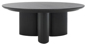 Safavieh Barnard Round Wood Coffee Table Black SFV1703A