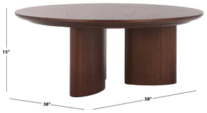 Safavieh BARNARD Round Wood Coffee Table – Elegant Centerpiece for Modern Living Rooms, Durable & Stylish Walnut SFV1703B