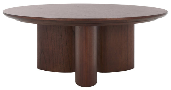 Safavieh BARNARD Round Wood Coffee Table – Elegant Centerpiece for Modern Living Rooms, Durable & Stylish Walnut SFV1703B