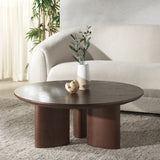 Safavieh Barnard Round Wood Coffee Table Walnut SFV1703B