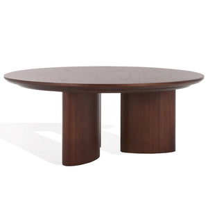 Safavieh BARNARD Round Wood Coffee Table – Elegant Centerpiece for Modern Living Rooms, Durable & Stylish Walnut SFV1703B