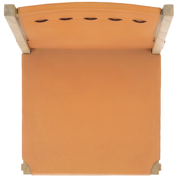 Safavieh Catriella Leather Dining Chair - Elegant Black Design With Mindi Wood & Brass Accents For Luxury Dining Tan ,Natural Wood ,Leather ,Brass Sfv1900d-set2