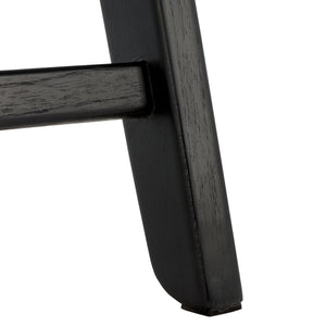 Safavieh Alanarose Leather Accent Chair - Luxurious Teak Wood Frame, Elegant Design For Modern Living Spaces Black ,Black Wood ,Leather Sfv1903a