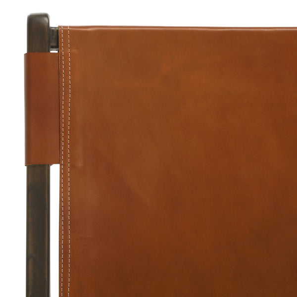 Safavieh Alanarose Leather Accent Chair - Luxurious Teak Wood Frame, Elegant Design For Modern Living Spaces Brown ,Walnut Wood ,Leather Sfv1903b