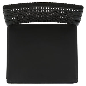 Safavieh Valdina Woven Leather Accent Chair - Luxurious Comfort With Intricate Design For Stylish Decor Black ,Black Wood ,Leather Sfv1904a