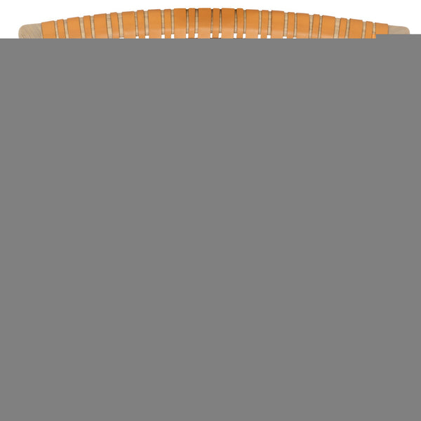 Safavieh Valdina Woven Leather Accent Chair - Luxurious Comfort With Intricate Design For Stylish Decor Tan ,Natural Wood ,Leather Sfv1904d