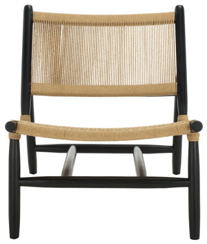 Safavieh Chyanne Woven Accent Chair - Stylish Teak Wood Design For Modern Elegance In Any Living Space Black ,Natural Wood ,Natural Loom Papercord Sfv1905a