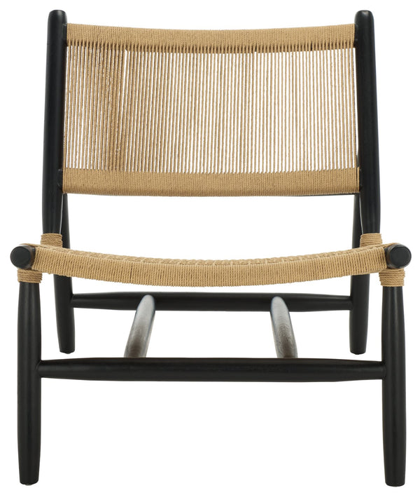 Safavieh Chyanne Woven Accent Chair - Stylish Teak Wood Design For Modern Elegance In Any Living Space Black ,Natural Wood ,Natural Loom Papercord Sfv1905a