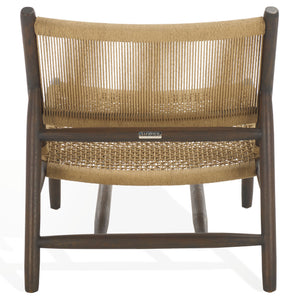 Safavieh Chyanne Woven Accent Chair - Stylish Teak Wood Design For Modern Elegance In Any Living Space Walnut ,Natural Wood ,Natural Loom Papercord Sfv1905b