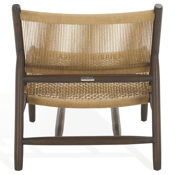 Safavieh Chyanne Woven Accent Chair - Stylish Teak Wood Design For Modern Elegance In Any Living Space Walnut ,Natural Wood ,Natural Loom Papercord Sfv1905b
