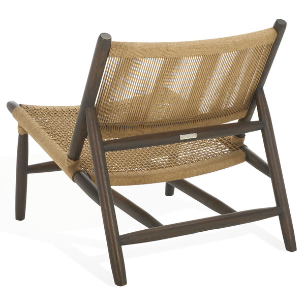 Safavieh Chyanne Woven Accent Chair - Stylish Teak Wood Design For Modern Elegance In Any Living Space Walnut ,Natural Wood ,Natural Loom Papercord Sfv1905b