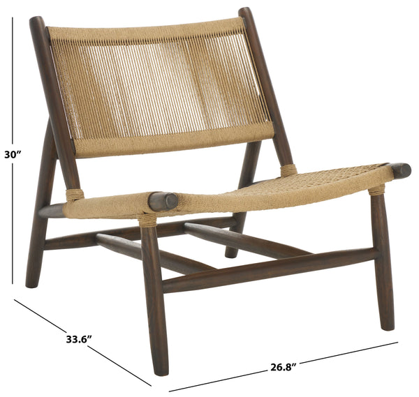 Safavieh Chyanne Woven Accent Chair - Stylish Teak Wood Design For Modern Elegance In Any Living Space Walnut ,Natural Wood ,Natural Loom Papercord Sfv1905b