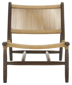 Safavieh Chyanne Woven Accent Chair - Stylish Teak Wood Design For Modern Elegance In Any Living Space Walnut ,Natural Wood ,Natural Loom Papercord Sfv1905b