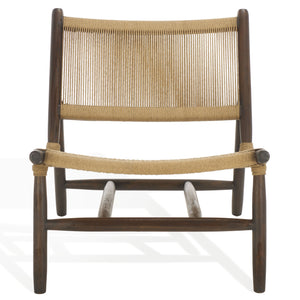 Safavieh Chyanne Woven Accent Chair - Stylish Teak Wood Design For Modern Elegance In Any Living Space Walnut ,Natural Wood ,Natural Loom Papercord Sfv1905b
