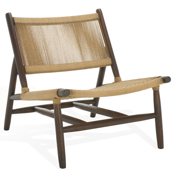 Safavieh Chyanne Woven Accent Chair - Stylish Teak Wood Design For Modern Elegance In Any Living Space Walnut ,Natural Wood ,Natural Loom Papercord Sfv1905b