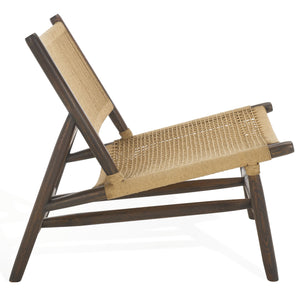 Safavieh Chyanne Woven Accent Chair - Stylish Teak Wood Design For Modern Elegance In Any Living Space Walnut ,Natural Wood ,Natural Loom Papercord Sfv1905b