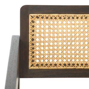 Safavieh Tyrrell Rattan Dining Chair - Elevate Your Dining Experience With Timeless Style And Comfort Walnut ,Natural Wood ,Rattan Sfv1906b