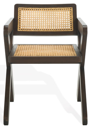 Safavieh Tyrrell Rattan Dining Chair - Elevate Your Dining Experience With Timeless Style And Comfort Walnut ,Natural Wood ,Rattan Sfv1906b