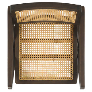 Safavieh Tyrrell Rattan Dining Chair - Elevate Your Dining Experience With Timeless Style And Comfort Walnut ,Natural Wood ,Rattan Sfv1906b