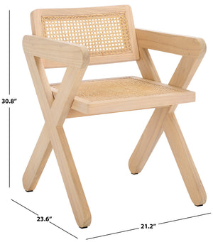 Safavieh Tyrrell Rattan Dining Chair - Elevate Your Dining Experience With Timeless Style And Comfort Natural ,Natural Wood ,Rattan Sfv1906c