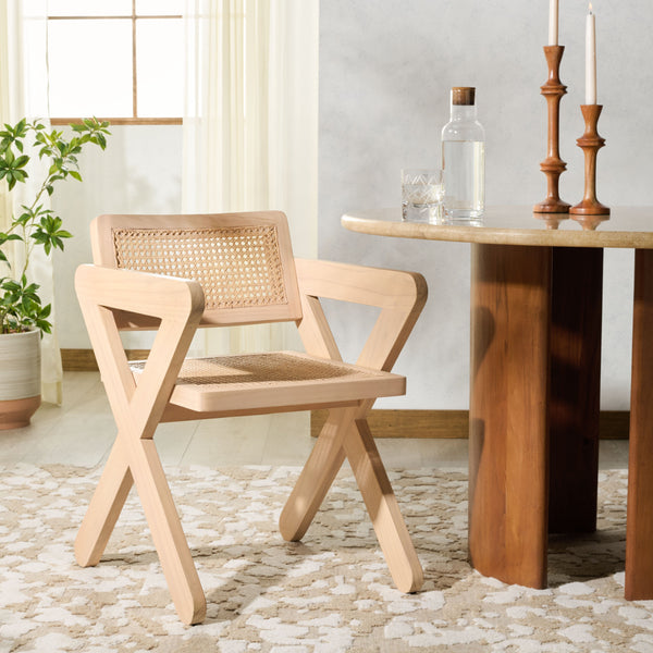 Safavieh Tyrrell Rattan Dining Chair - Elevate Your Dining Experience With Timeless Style And Comfort Natural ,Natural Wood ,Rattan Sfv1906c
