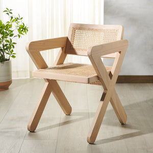 Safavieh Tyrrell Rattan Dining Chair - Elevate Your Dining Experience With Timeless Style And Comfort Natural ,Natural Wood ,Rattan Sfv1906c