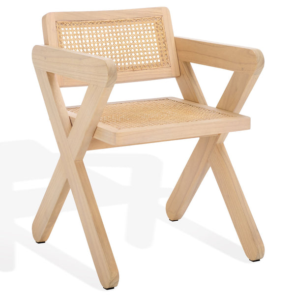Safavieh Tyrrell Rattan Dining Chair - Elevate Your Dining Experience With Timeless Style And Comfort Natural ,Natural Wood ,Rattan Sfv1906c