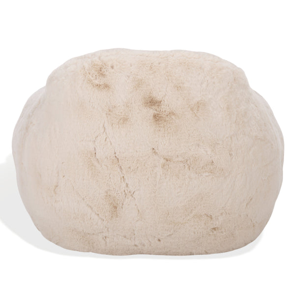 Lorianna Bean Bag Chair In Soft Cream Fabric, Supportive Polyester Fill, Lightweight & Made In Usa