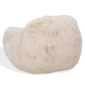 Lorianna Bean Bag Chair In Soft Cream Fabric, Supportive Polyester Fill, Lightweight & Made In Usa