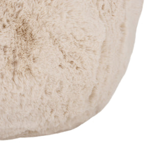 Lorianna Bean Bag Chair In Soft Cream Fabric, Supportive Polyester Fill, Lightweight & Made In Usa
